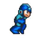 Megaman Running — cartoon emoji for Slack & Discord