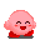 Kirby Happyjump — cartoon emoji for Slack & Discord