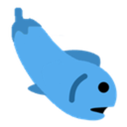 Eggplant Fish — cartoon emoji for Slack & Discord (Discord)