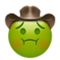Nauseated Cowboy — cartoon emoji for Slack & Discord (Discord)