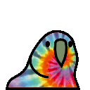 Tie Dye Parrot — cartoon emoji for Slack & Discord