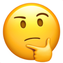 Thinking Face Right — thinking emoji for Slack & Discord