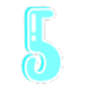 Number 5 Blue Curvy — number emoji for Slack & Discord