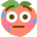 Peach Flushed — cartoon emoji for Slack & Discord