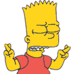 Fingers Crossed Bart — cartoon emoji for Slack & Discord (Discord)