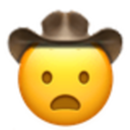 Frowning Cowboy — cartoon emoji for Slack & Discord (Discord)