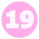 Pink Circle Number19 — number emoji for Slack & Discord
