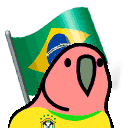 Brazilian Fan Parrot — cartoon emoji for Slack & Discord