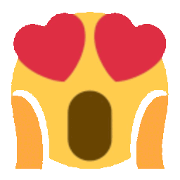 Shocked Heart Eyes — cartoon emoji for Slack & Discord (Discord)