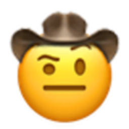 Raised Eyebrow Cowboy — cartoon emoji for Slack & Discord (Discord)