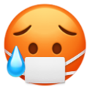 Hot Face With Mask — emotion emoji for Slack & Discord