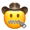 Zipped Cowboy — cartoon emoji for Slack & Discord