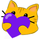 Meow Purpleheart — cartoon emoji for Slack & Discord