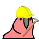 Hard Hat Parrot — cartoon emoji for Slack & Discord