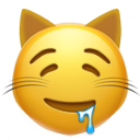 Drooling Cat Face — cat emoji for Slack & Discord