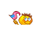 Goldfish Party Hat Wave — cartoon emoji for Slack & Discord