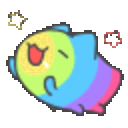 Catjump Rainbow — cartoon emoji for Slack & Discord