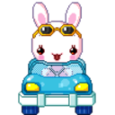 Bunny Car 2 — cartoon emoji for Slack & Discord