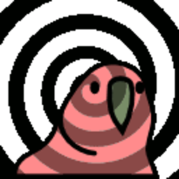 Hypno Parrot Dark — cartoon emoji for Slack & Discord (Discord)