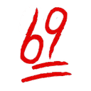 Number 69 Red Style — number emoji for Slack & Discord
