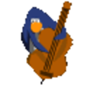 Penguin Guitar — cartoon emoji for Slack & Discord