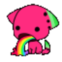 Rainbowvomit Kitty — cartoon emoji for Slack & Discord