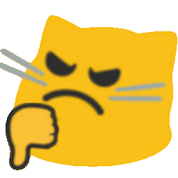 Meow Thumbsdown — cartoon emoji for Slack & Discord (Discord)