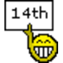 Smiley Face Peek 14th — smile emoji for Slack & Discord