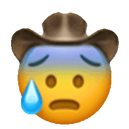 Cold Sweat Cowboy — reaction emoji for Slack & Discord (Discord)