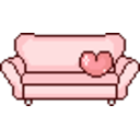 Sofa Pink — cartoon emoji for Slack & Discord