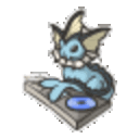 Vaporean Dj — cartoon emoji for Slack & Discord