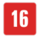 Red Square Number16 — red emoji for Slack & Discord
