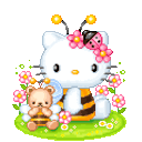 Hellokitty Bee — cartoon emoji for Slack & Discord