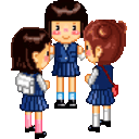 School Girls — cartoon emoji for Slack & Discord