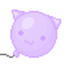 Cat Balloon Purple — cartoon emoji for Slack & Discord (Discord)
