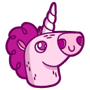 Unicorn Pink 2 — unicorn emoji for Slack & Discord