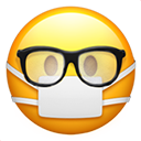 Mask With Fogged Glasses — cartoon emoji for Slack & Discord