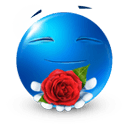 Blue Love Rose — blue emoji for Slack & Discord