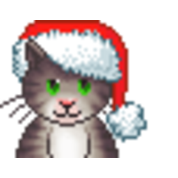 Xmas Cat Grey — cartoon emoji for Slack & Discord (Discord)