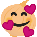 Onion Smiling With Hearts — cartoon emoji for Slack & Discord