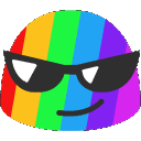 Rainbow Cool — cartoon emoji for Slack & Discord