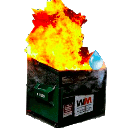 Sad Dumpsterfire — fire emoji for Slack & Discord