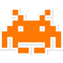 Space Invader Orange — cartoon emoji for Slack & Discord