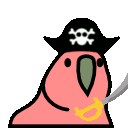 Pirate Parrot — cartoon emoji for Slack & Discord