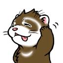 Ferret Worried — cartoon emoji for Slack & Discord