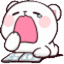 Bear Yawning — cartoon emoji for Slack & Discord