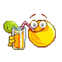 Drinking Icetea — cartoon emoji for Slack & Discord