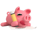 Pig Working — cartoon emoji for Slack & Discord