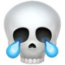 Crylaugh But Death — emotion emoji for Slack & Discord