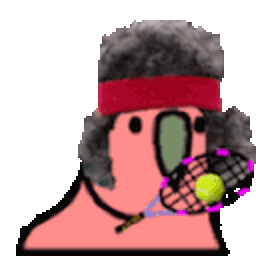 Tennis Parrot — cartoon emoji for Slack & Discord (Discord)